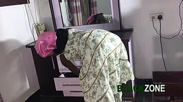 tiny tits ebony babe moans loud getting pounded from behind closeup