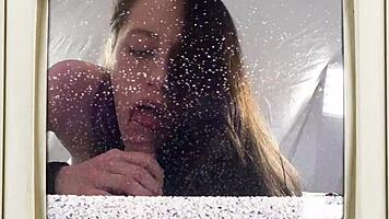 aria nicole spreads wide for ultrasound creampie in steamy pov close-up