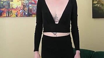 kit summers casually flaunts her tight little black lingerie number part 1