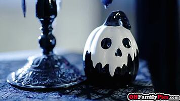 Hailey rose's huge tits bounce wildly in halloween cowgirl ride!