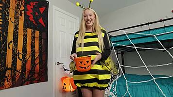 Kallie Taylor Teases for Neighbor's Irresistible Candy Temptation Close-Up