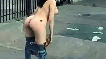 Sexy Latina Strips Masturbating Outdoor Heat