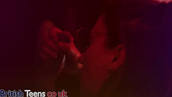 Nurse Greene, suck that anonymous cock at the gloryhole till you swallow!