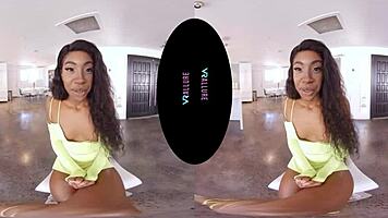 Hey amari, how's that vr game feel with toys riding your shaved pussy hard?