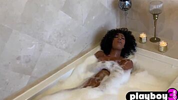 Misty Stone Sexy Ebony Milf Pornstar Caresses Petite Tits And Perfect Ass In Lingerie