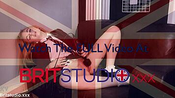 British 18-Year-Old Redhead Student Squirts Messily with Wand Toy