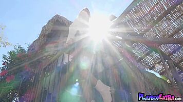 Petite Asian Milf Hannah Le Poses Naked Cowgirl Ranch Outdoors