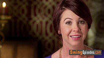 Hey this horny swinger couple gets steamy in hot tub sex