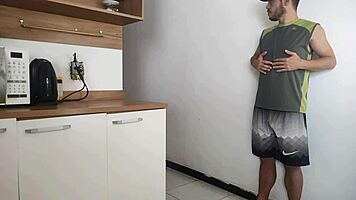 fucked husband's friend while he showered risky sex!