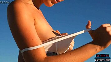 Hey brunette teen Willa Prescott wanna see my big natural tits outdoor striptease?