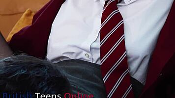 blonde bombshell ellie 18+ pussy devoured then slurps throbbing cock eagerly