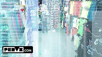 Daisy's shoplifting bust turns into kinky gym strip search creampie with athletic Nicky