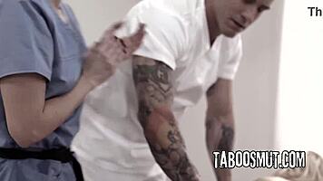 petite blonde teen rides masseuse and husband in wild threesome bang