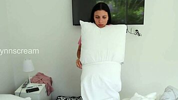 Hey boss, that petite latina cleaning slut spreads shaved pussy and rides cock to creampie moaning wild.