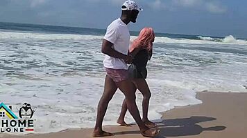 Naughty curvy teen addict squirts wet pussy orgasms in first beach sex quickie pounding.