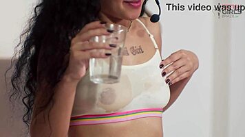 Young curly-haired slut spreads for cash-fueled virtual dildo fuck!