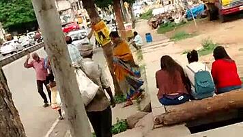 what if sexy indian flashes blue panties in crowded public spot?