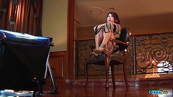 She argues seriously then takes massive facial cumshot from group masturbation session.