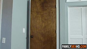 Angry stepbrother pounds stepsister and stepmom in wild threesome fuck