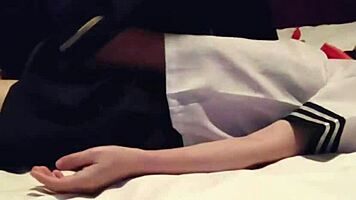 Sailor Maid in Miniskirt Uniform Gets Creampied After Blowjob and Licking!