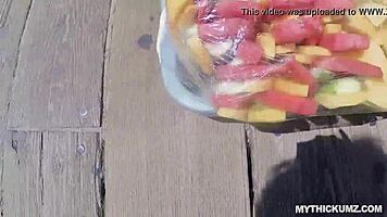 Oily curvy babe shakes thick ass on monster white dick