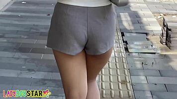 21yo Ladyboy Mapang Trades Tight Anal for Chocolate Cock