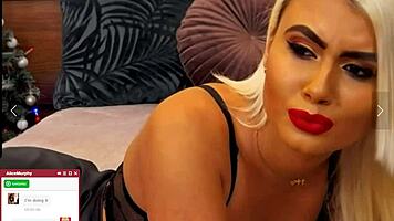 blonde slut moans loud on cam beggin for tips