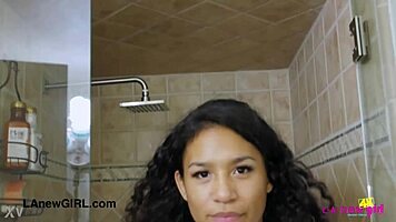 Sensual Latina Model Soaks Up In Steamy Shower.