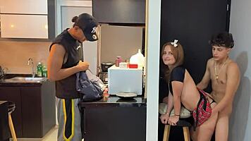 hot colombian milf neighbor sneaks away for rough pounding while hubby distracted