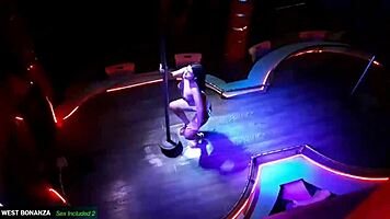 coworker topless dances teases then sucks pussy and deepthroats cock