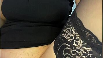 Big anal plug stretches tight ass while fingering wet horny pussy close-up