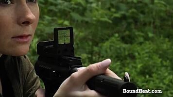 bound lesbian slave chained and whipped in brutal garage domination