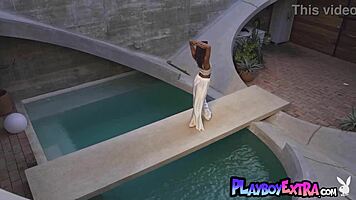 i feel so exposed as skinny latina carolina reyes strips naked outdoors posing playboy style