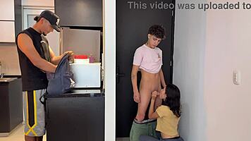 Hey, horny Latina neighbor craves hard pounding in front of her man 😈🔥