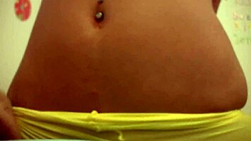 Jenny welch strips yellow pantyhose teasing wet pussy for older man seduction