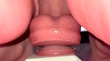 TINY REDHEAD Rides HUGE Fence Post COCK To Juicy Orgasm!