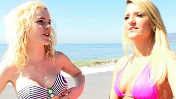 Teen Beach Babes Cali Carter and Catie Parker Lick Pussy 👙🌊