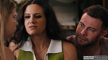 Bosses pound peeing teen babysitter hard!