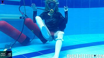 Horny SKINNY SLUT Ashlee Rose in Wet UNDERWATER DRESS Tease