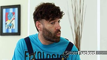 Handyman Pounds Babysitter Naomi Ryder's Tight Virgin Pussy