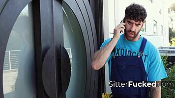 Handyman Pounds Babysitter Naomi Ryder's Tight Virgin Pussy