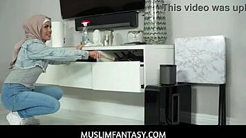 Big natural tits arab maid Veronica Valentine fucks big American cock
