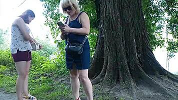 i and my hot milf friend stopped by road to pee golden rain everywhere ugh