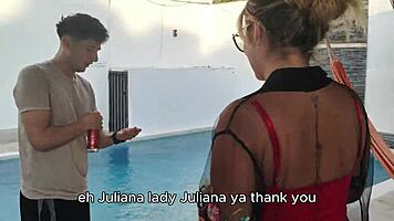 Shy Sunscreen Rub Turns Into Juliana's Big Cock Craving