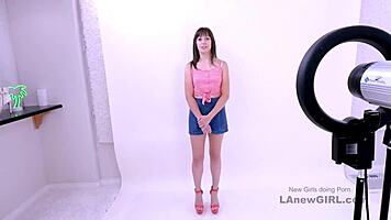 gorgeous brunette babe fucked raw in hot casting audition