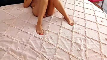 brunette latina stepsis caught masturbating gets rough pov ride