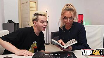 Milf Tutor's Joyful Dorm Fun with Two Young Cocks