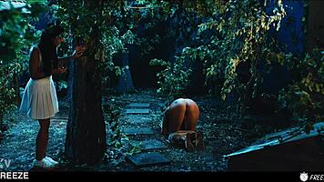 Frozen Coco Bae endures horny brunette's wild lesbian fuck frenzy