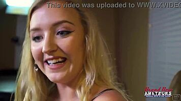 brunette autum and blonde alex share cock in sloppy threesome