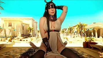 Desert Goddess Moliyredwolf Seduces Traveler in Oiled Erotic Ritual